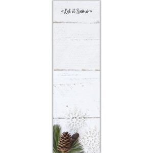 Let It Snow Pinecone Long Notepad