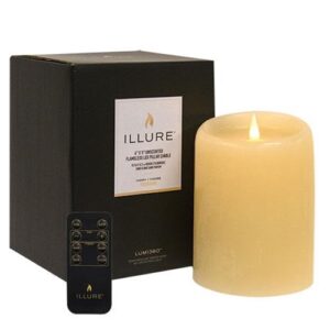 Illure Ivory Wax Pillar, 4" x 5"