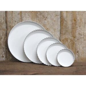 Shabby Chic Fluted Candle Pan, 7.5"