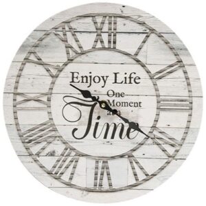 Enjoy Life Wooden Clock - 13" Dia.