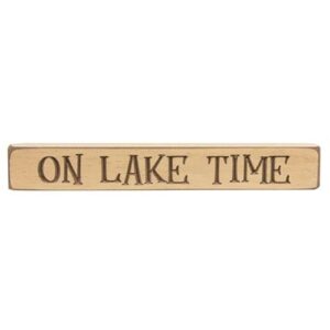 On Lake Time Engraved Block, 12"
