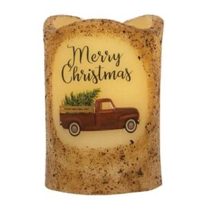 Merry Christmas Truck Timer Pillar, 3x4.5"