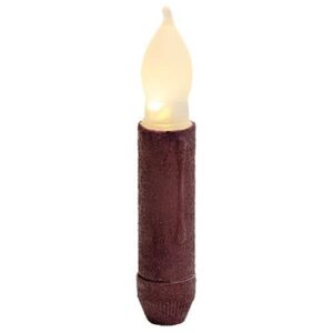 Textured 4" LED Timer Taper, Burgundy