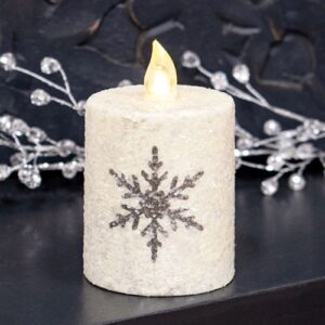 Glitter Snowflake Timer Pillar, 2"x3"
