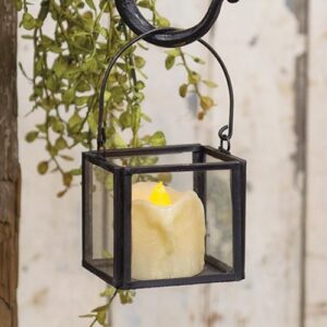 Metal and Glass Square Votive Lantern