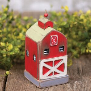 Antiqued Red Barn Wooden Sitter