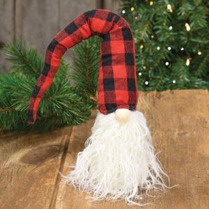Plush Red/Black Plaid Santa Gnome