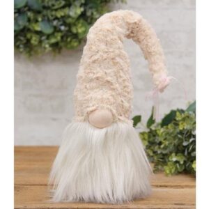 Fuzzy Cream Hat Gnome - 16"H