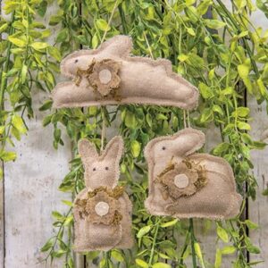 3/Set, Mini Flower Bunny Ornaments