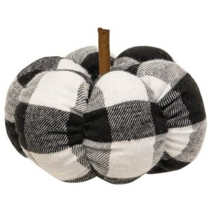 Black & White Buffalo check Stuffed Pumpkin, 4"