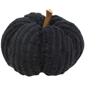 Black Chenille Stuffed Pumpkin 5.75"