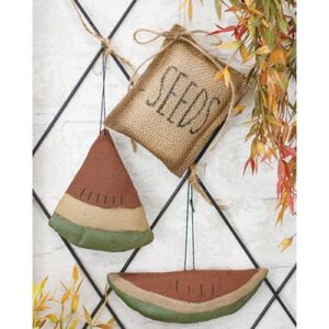 3/Set, Watermelon Slices & Seeds Ornaments