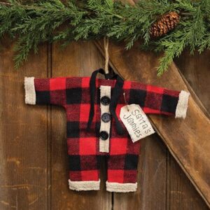 Red & Black Check Small Santa's Jammies Ornament