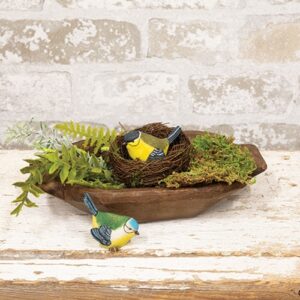 Carved Wood Mini Duck Bread Bowl