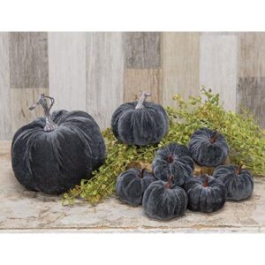 Gray Velvet Pumpkin, 6.5"