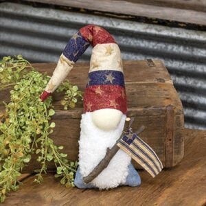 Patriotic Hanging Gnome w/Flag