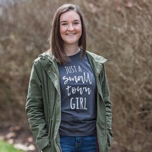 Just A Small Town Girl T-Shirt, Heather Dk. Gray, Small