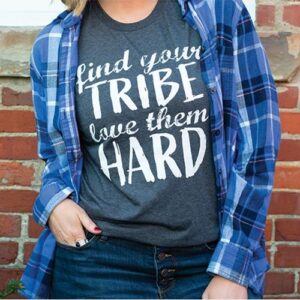 Find Your Tribe T-Shirt, Heather Dark Gray, Small