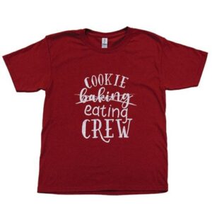 Cookie Baking/Eating Crew Youth T-Shirt, Cardinal, Youth Large