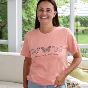 Find Joy In The Little Things Butterfly T-Shirt - Heather Sunset - XXL