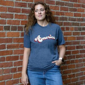 Vintage America T-Shirt, Heather Navy, Small