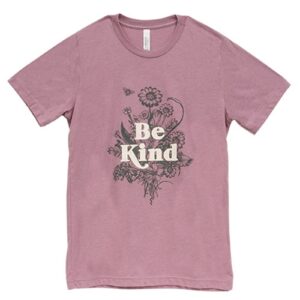 Be Kind Floral T-Shirt - Heather Orchid - Large