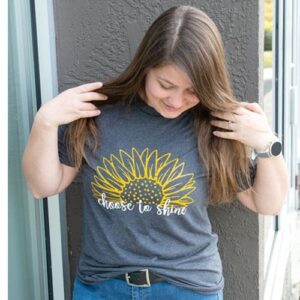 Choose To Shine Sunflower T-Shirt, Large