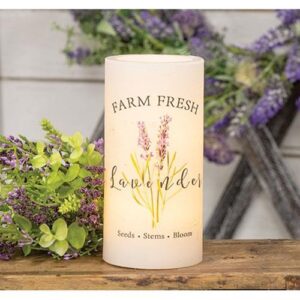 Farm Fresh Lavender LED Pillar, 3"x6"