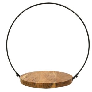 2/Set, Wood & Iron Halo Candle Holders
