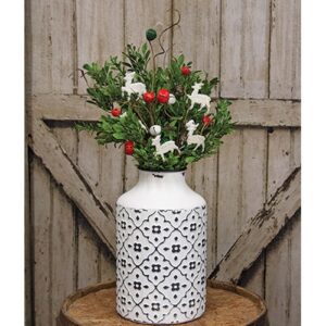 Medium Red/Green/White Jingle Bell & Deer Pick, 20.75"