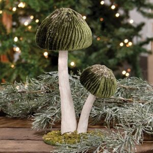 Woodland Green Mushrooms Sitter, Large