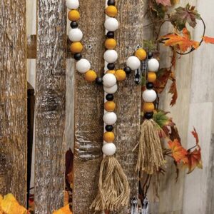 Black, Orange & White Bead Garland