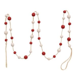 Red & White Bright Bead Garland, 48"