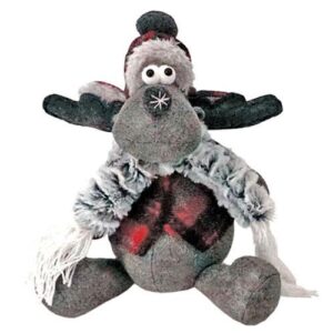Small Sitting Plush Red/Gray Moose