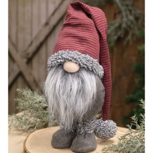 Red/Gray Striped Gnome w/Dangle Hat