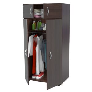 32" Espresso Melamine Mirrored Combo Dresser