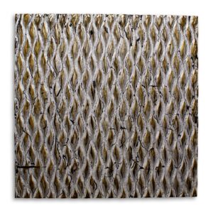 36" X 36" X 1" Raw Wood Look Silver Finish Square Wall Art