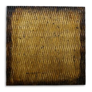 Bronze Metallic Ridge Wood Wall Art