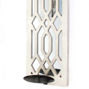 6" White Wood Wall Sconce Candle Holder