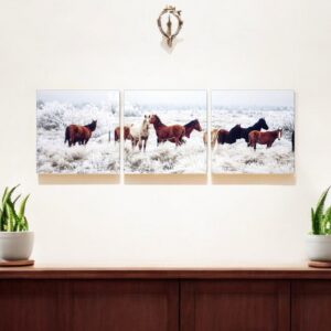 Set of Three White Canvas Square Framed Art