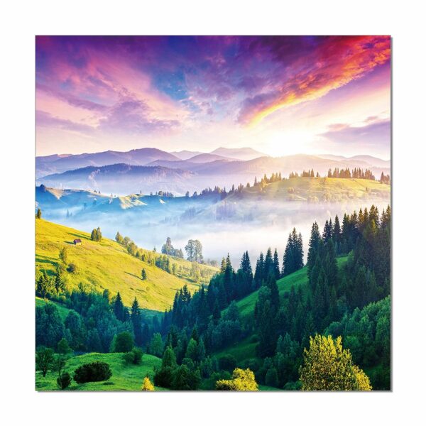 47" X 47" Green Canvas Square Framed Art