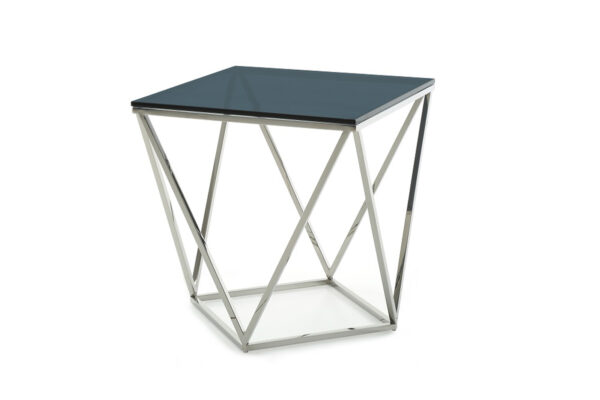 25" Glass And Stainless Steel End Table