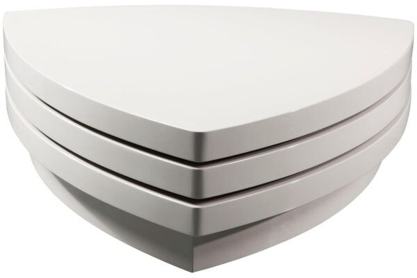 12" White Fiberglass Tiered Coffee Table