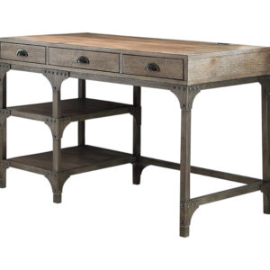 47" Natural and Gray Writing Desk With Three Drawers
