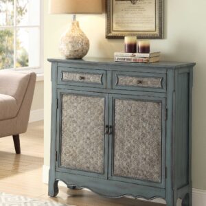 36" Blue Solid Wood Console Table