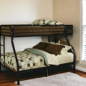 Black Twin Over Full Contemporary Metal Bunk Bed