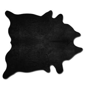 6' X 7' Black Cowhide Area Rug