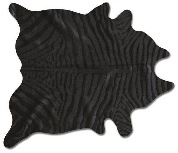 6' X 7' Black Cowhide Handmade Area Rug