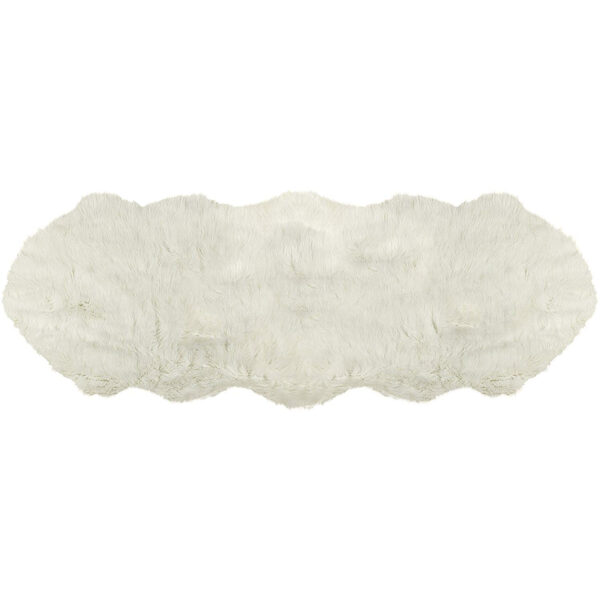 6' Off White Faux Sheepskin Flokati Area Rug