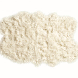 4' X 6' Off White Faux Sheepskin Washable Area Rug